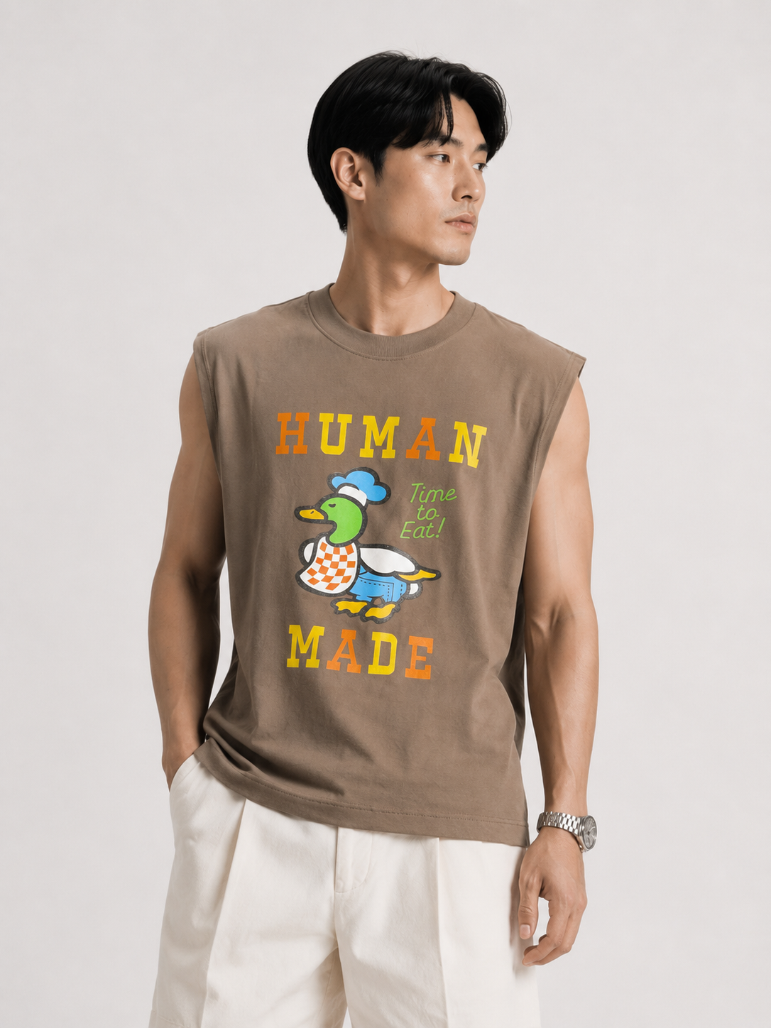 Human Made Duck Taupe Sleeveless Tee
