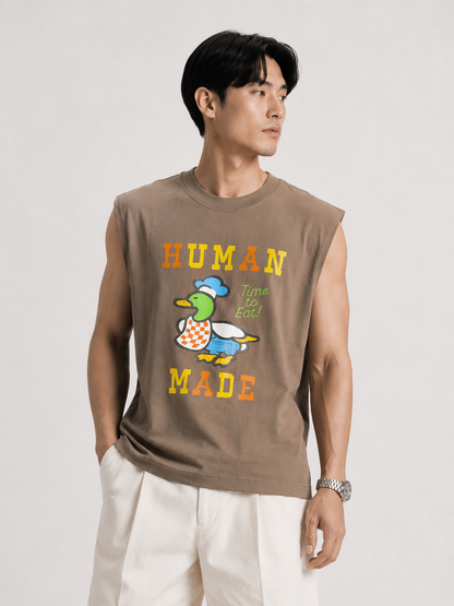 Human Made Duck Taupe Sleeveless Tee