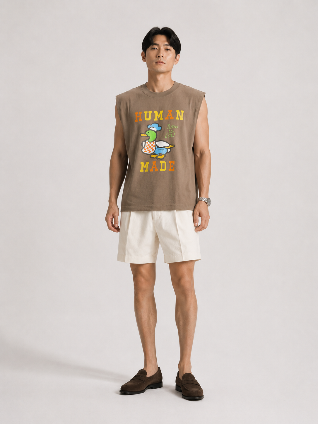 Human Made Duck Taupe Sleeveless Tee