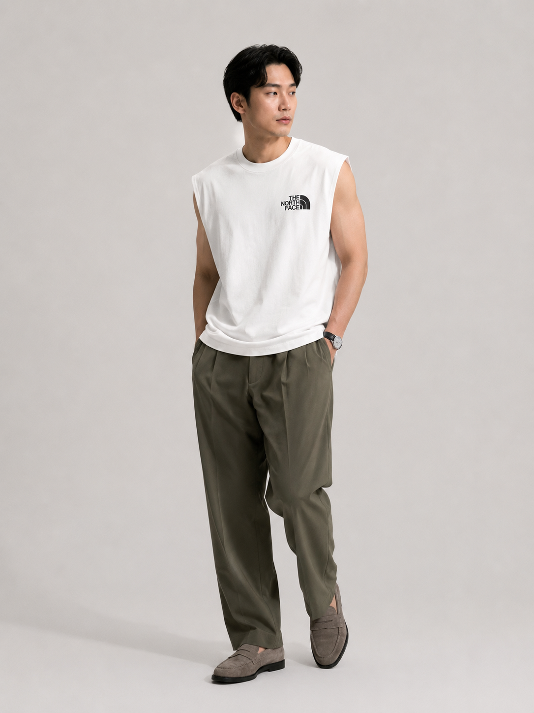 The North Face Mountain Graphic White Sleeveless Tee