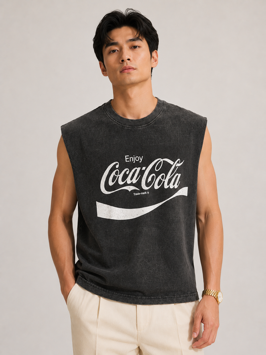 Coca-Cola Acid Wash Sleeveless Tee