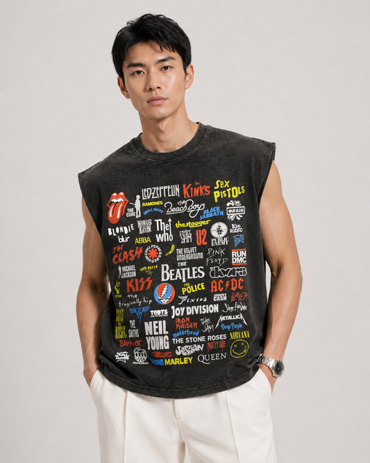Legends of Rock Acid Wash Muscle Tee