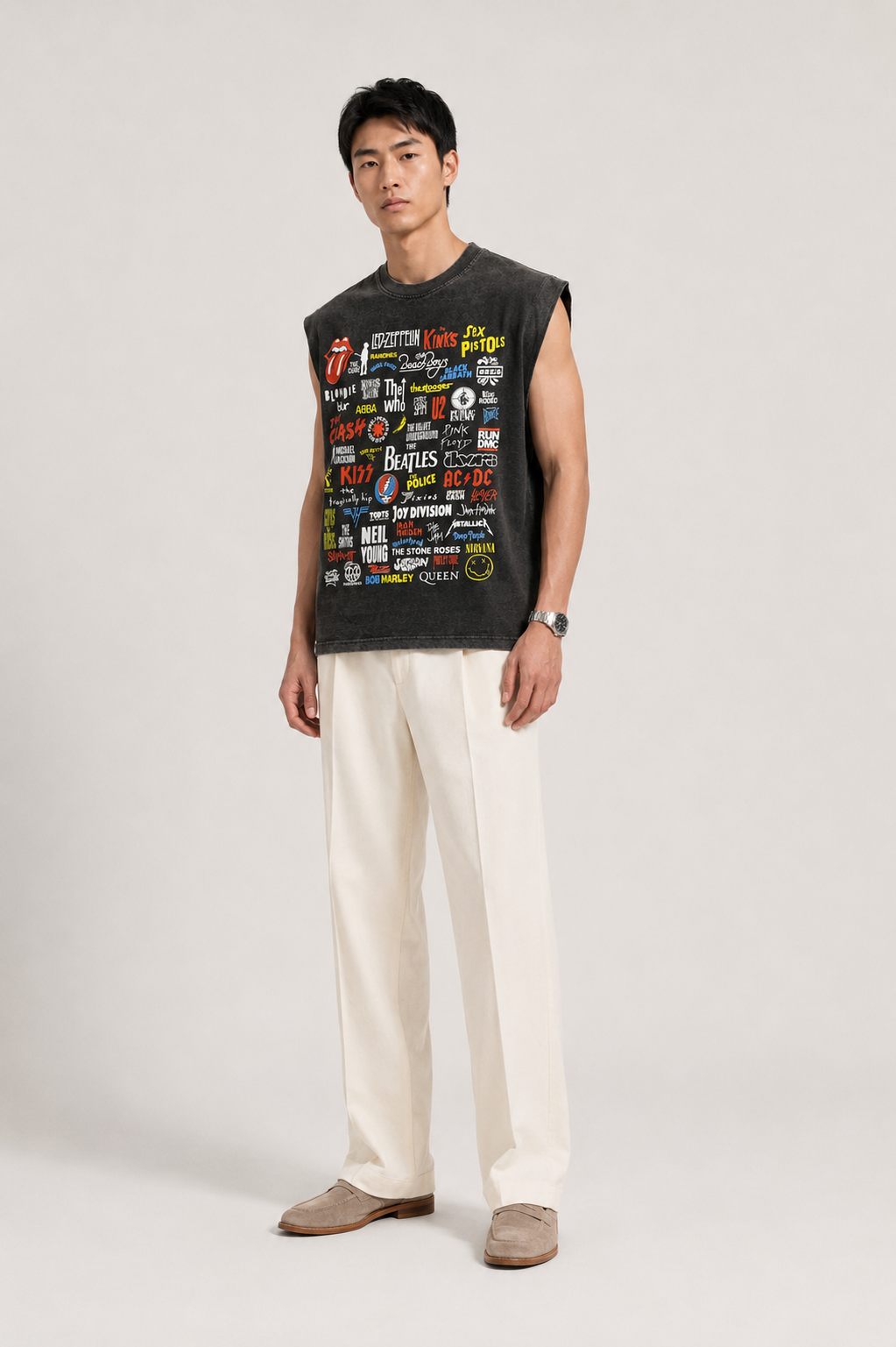 Legends of Rock Acid Wash Muscle Tee