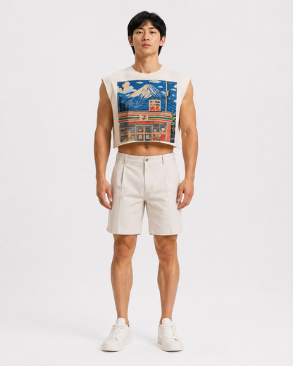 711 & Fuji Cropped Muscle Tee