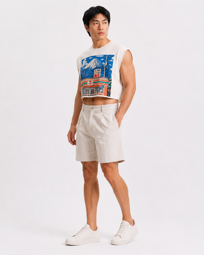 711 & Fuji Cropped Muscle Tee