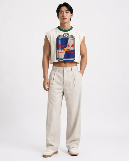 Red Bull Green Ribbed Cropped Muscle Tee
