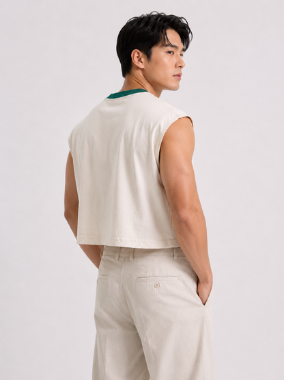 Red Bull Green Ribbed Cropped Muscle Tee