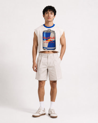 Red Bull Blue Ribbed Cropped Muscle Tee