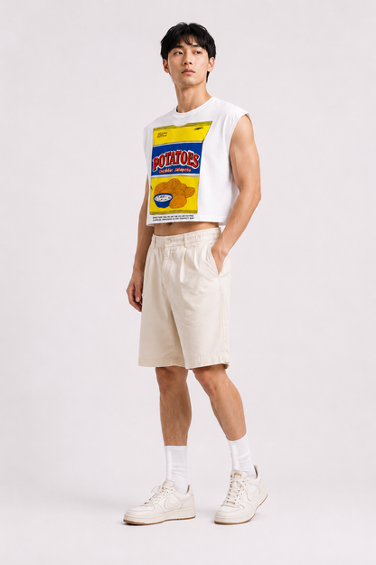 Cheddar Jalapeño Potato Chips Cropped Muscle Tee