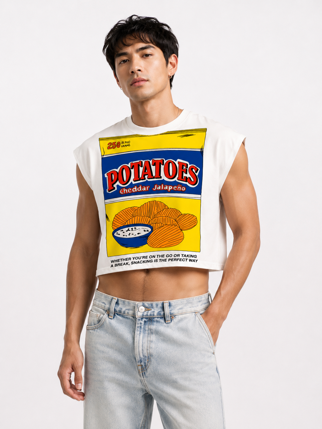 Cheddar Jalapeño Potato Chips Cropped Muscle Tee