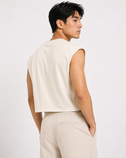 London Cherry Market Classic Cropped Muscle Tee