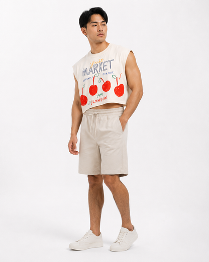 London Cherry Market Classic Cropped Muscle Tee