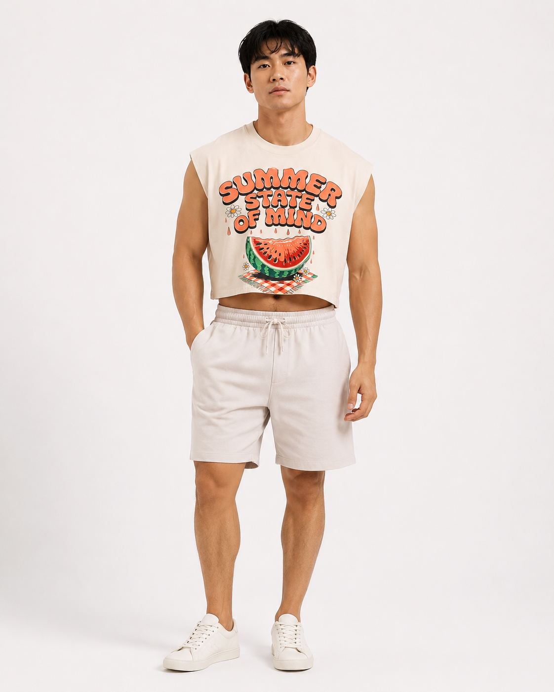 Summer State of Mind Cropped Muscle Tee