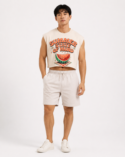 Summer State of Mind Cropped Muscle Tee