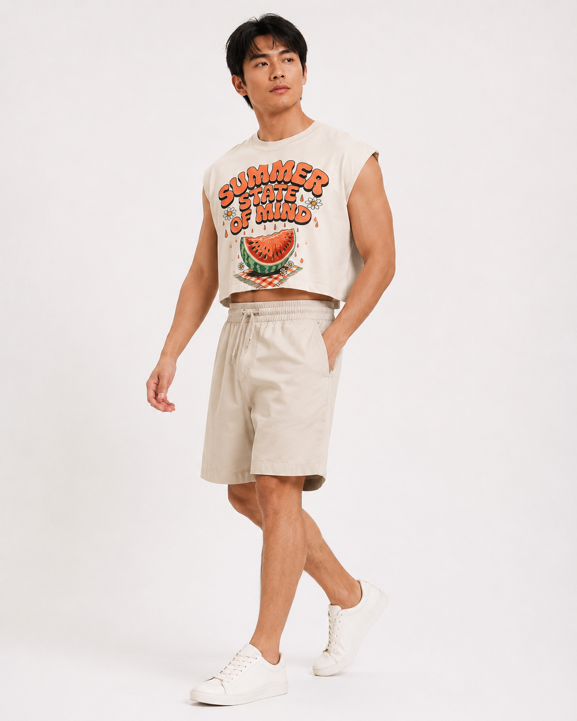 Summer State of Mind Cropped Muscle Tee