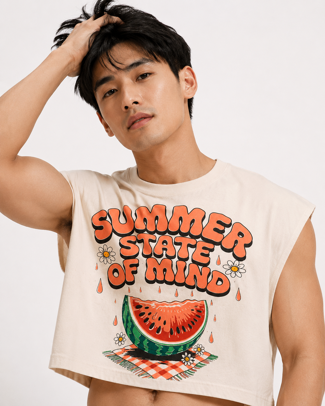 Summer State of Mind Cropped Muscle Tee
