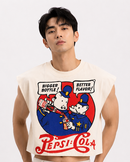 Vintage Pepsi Cola Cropped Muscle Tee