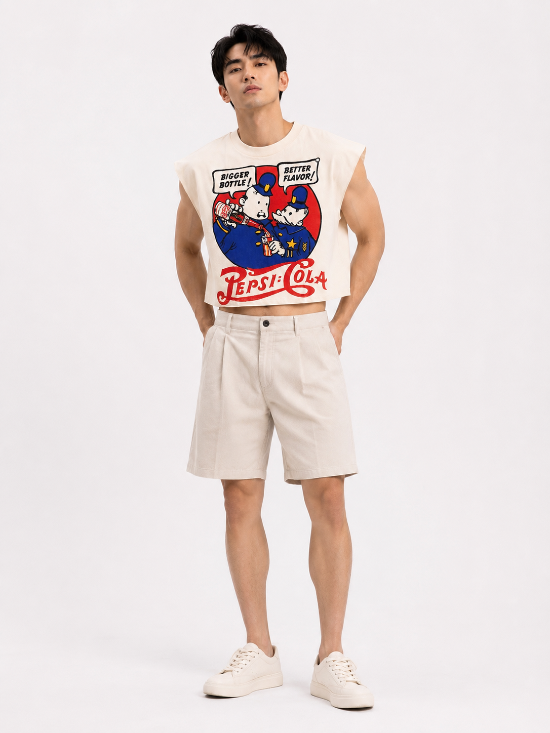 Vintage Pepsi Cola Cropped Muscle Tee