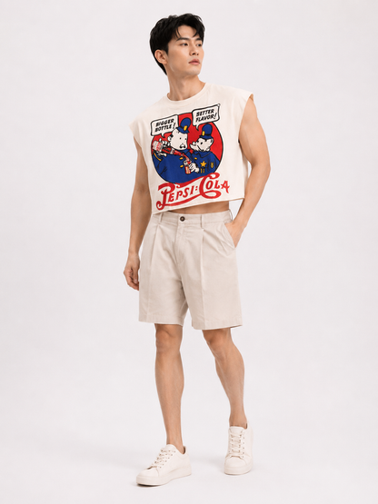 Vintage Pepsi Cola Cropped Muscle Tee