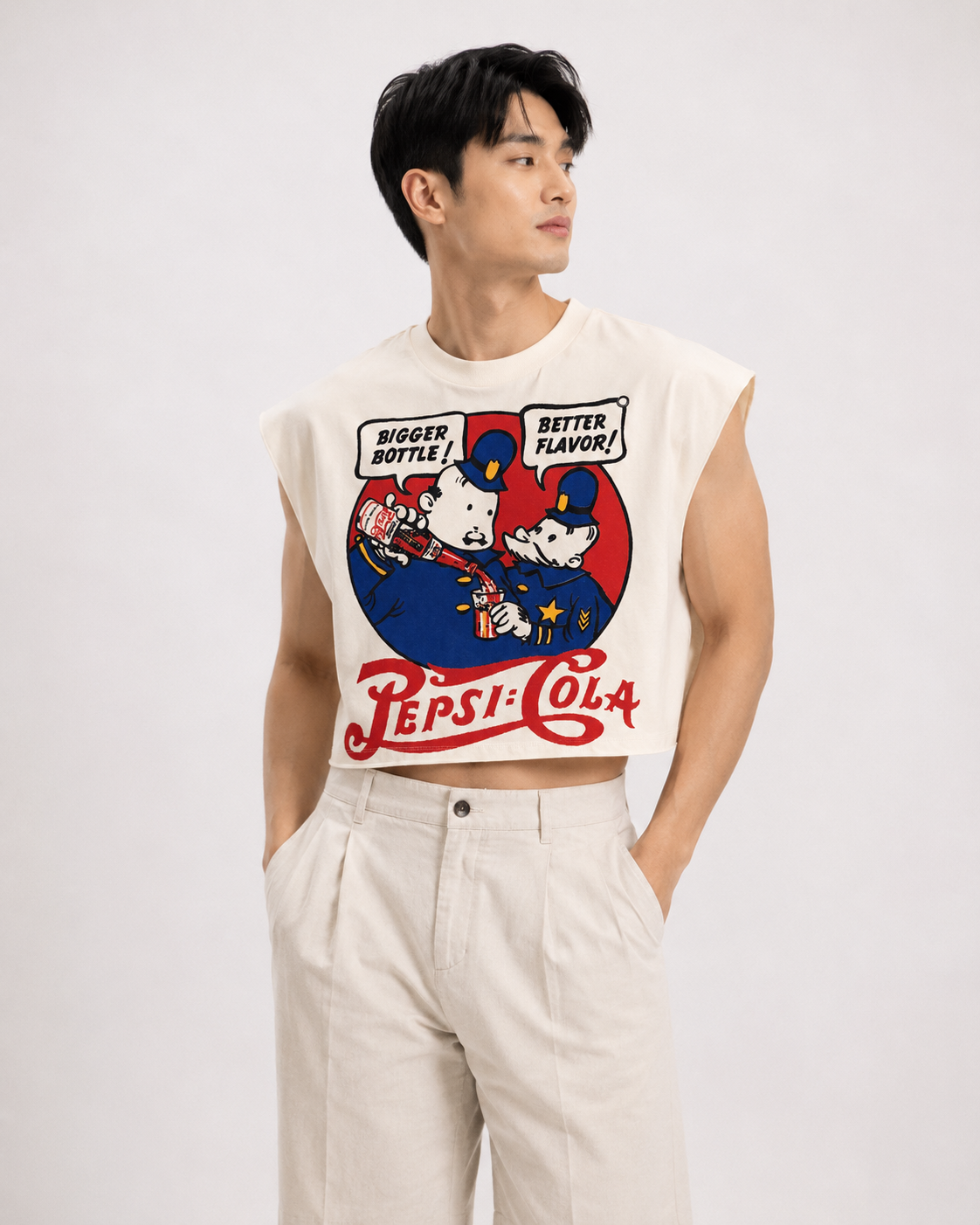Vintage Pepsi Cola Cropped Muscle Tee