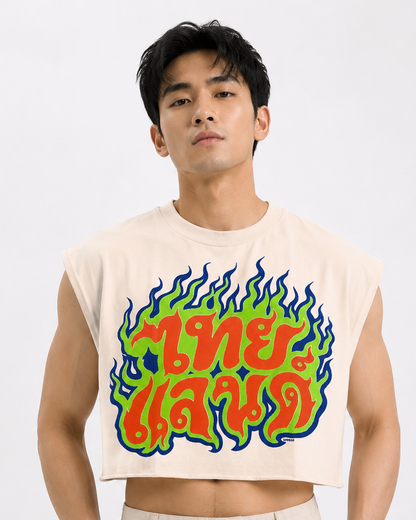 Bangkok Flames Cropped Muscle Tee
