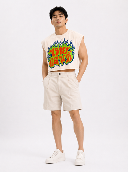Bangkok Flames Cropped Muscle Tee
