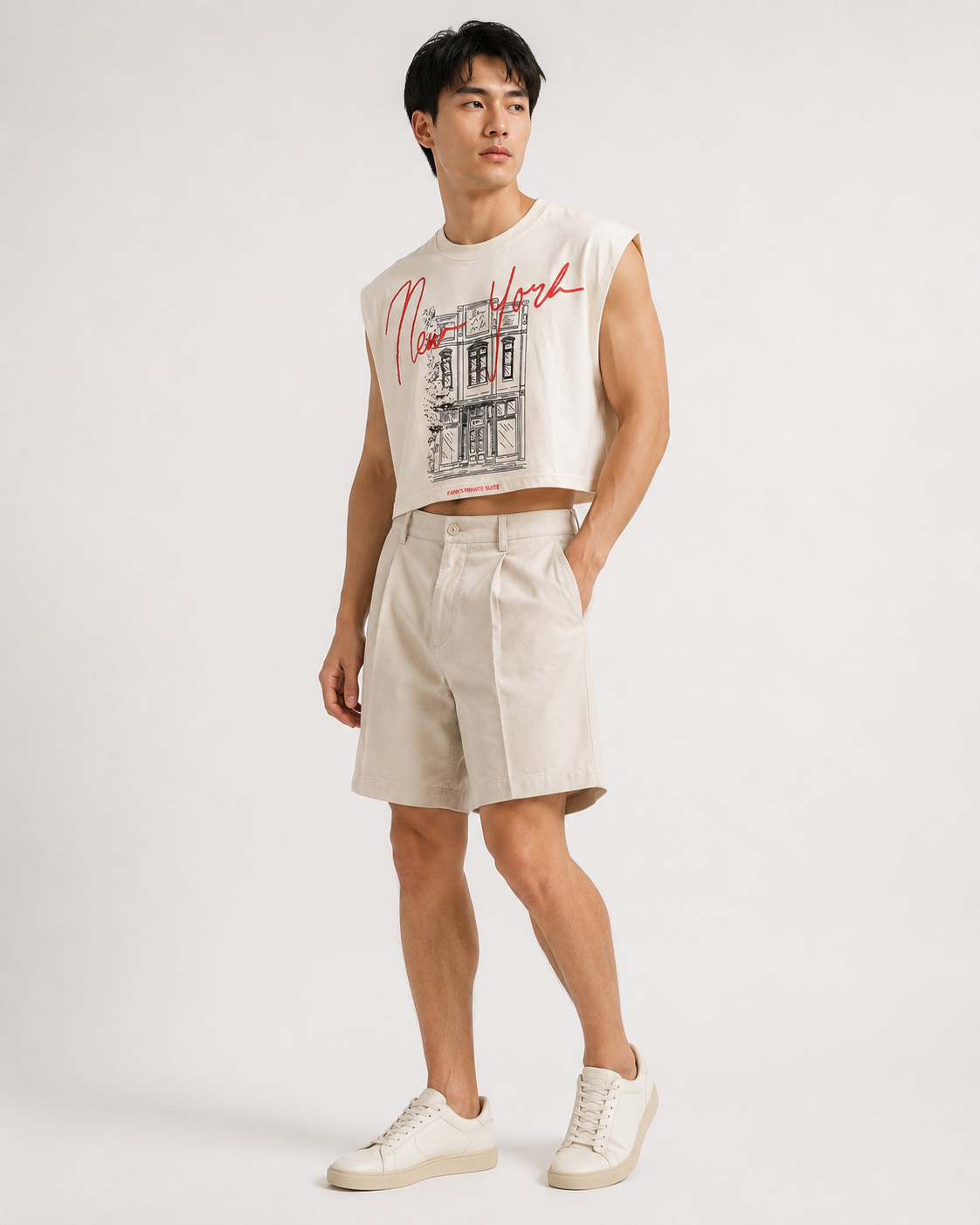 New York Classic Cropped Muscle Tee