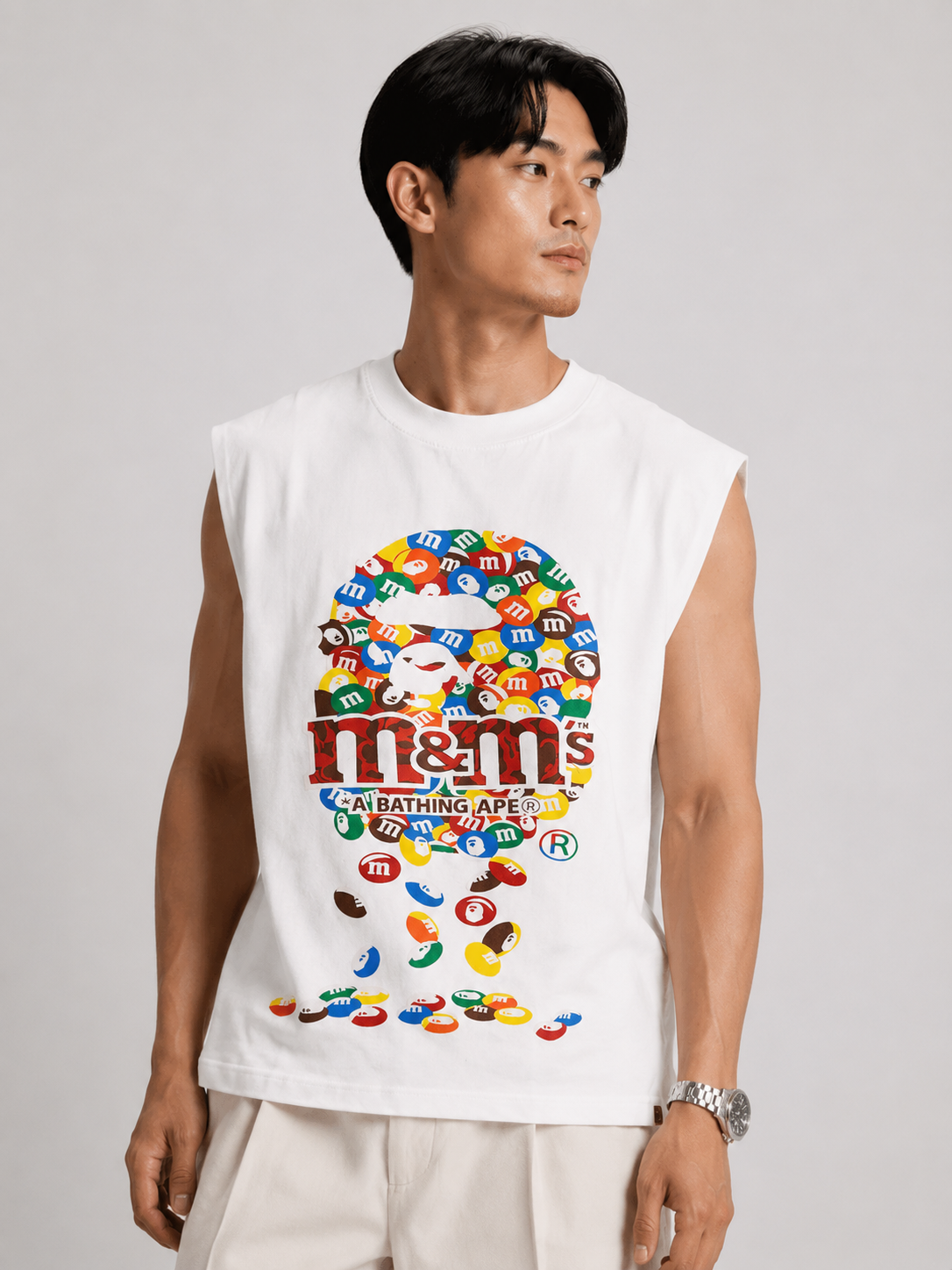 BAPE x M&M's White Sleeveless Tee