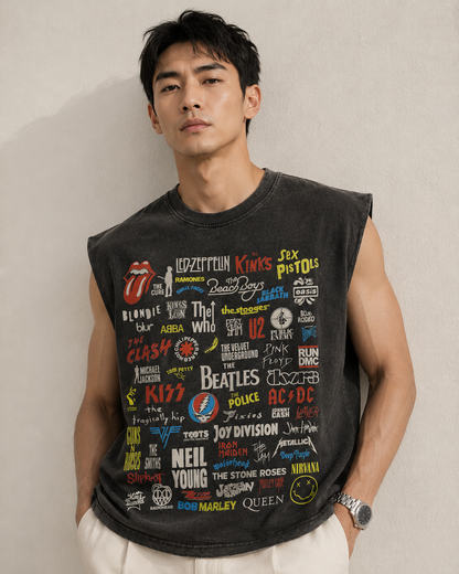 Legends of Rock Acid Wash Muscle Tee
