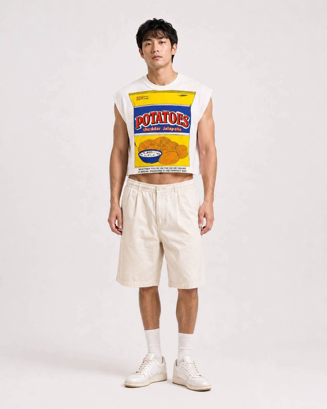 Cheddar Jalapeño Potato Chips Cropped Muscle Tee