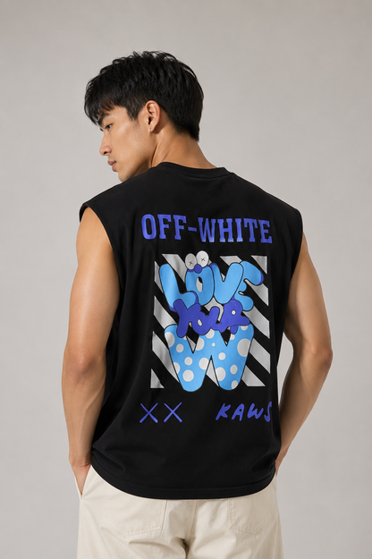 Off-White Love Kaws Muscle Tee — Black