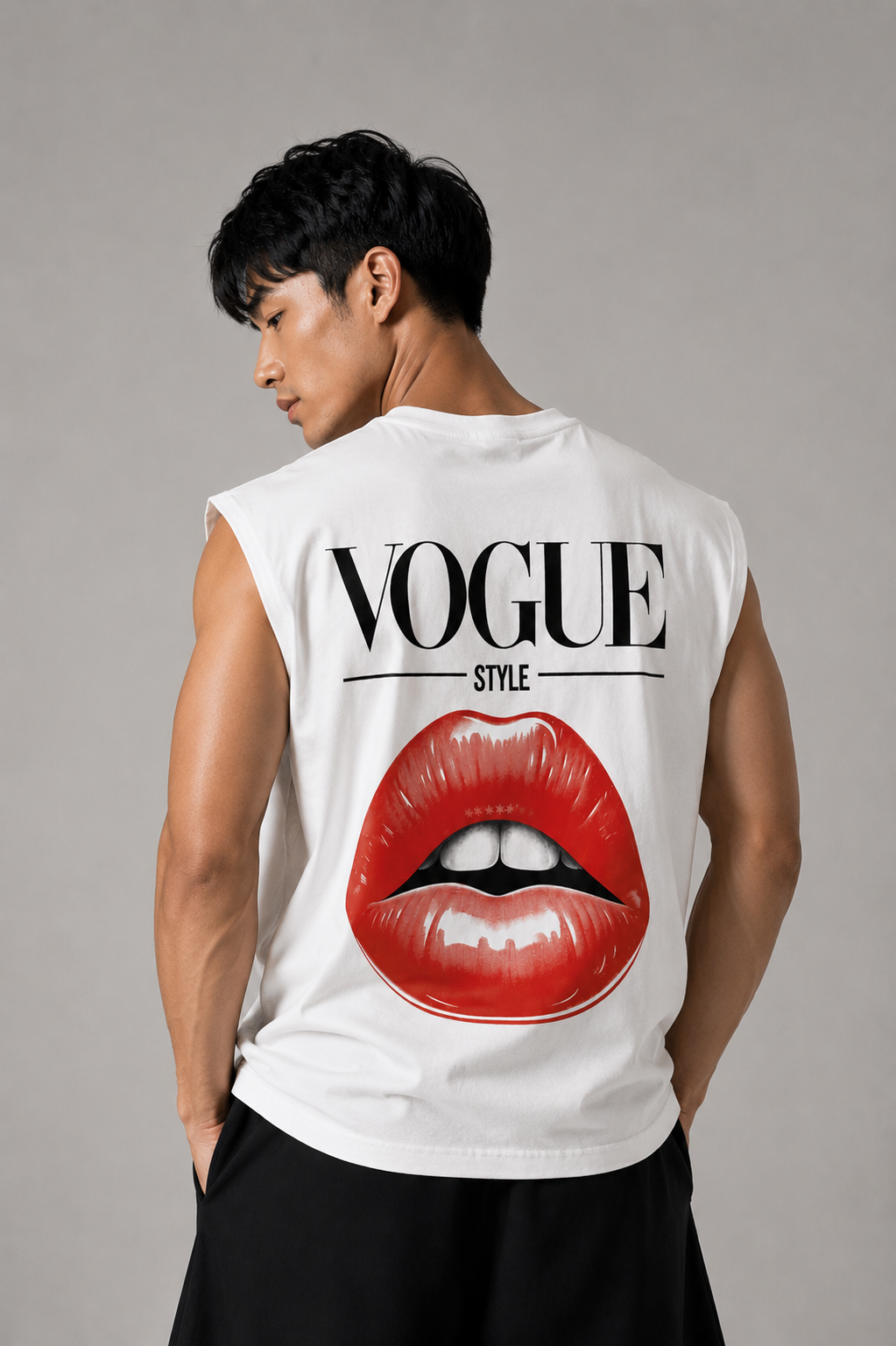 Vogue Dogs Muscle Tee  — White