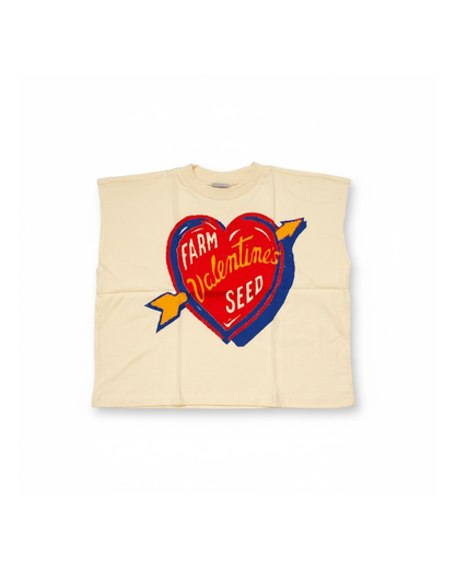 Valentine Seed Cropped Muscle Tee — Cream