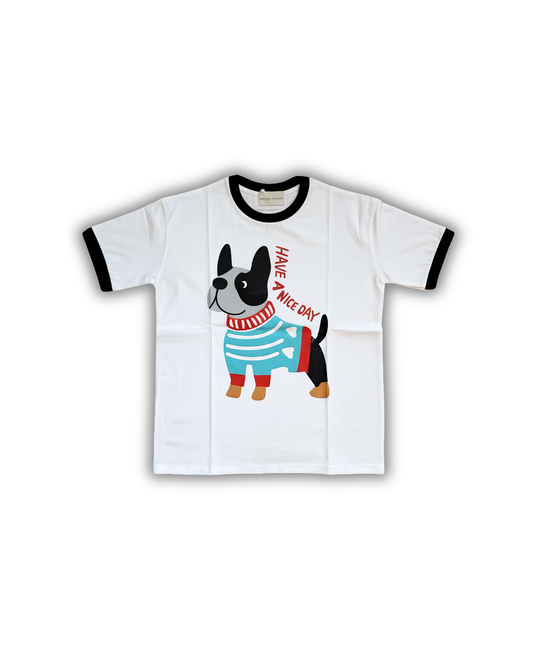 Have A Nice Day Dog Tee — White