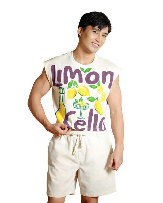 Limon Cello Cropped Muscle Tee — Purple