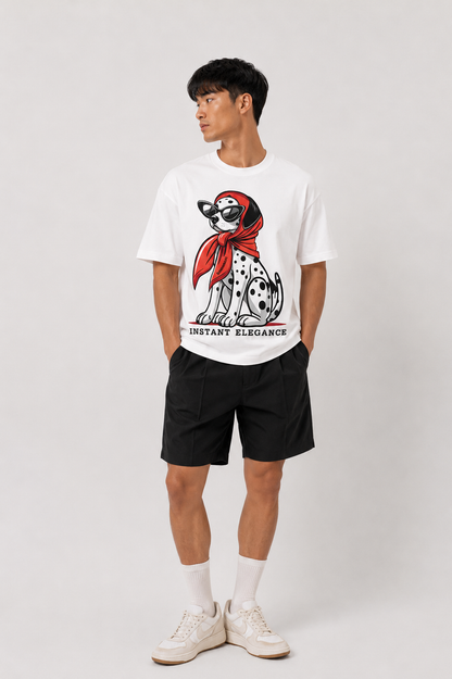 Dalmatian Elegance Tee — White