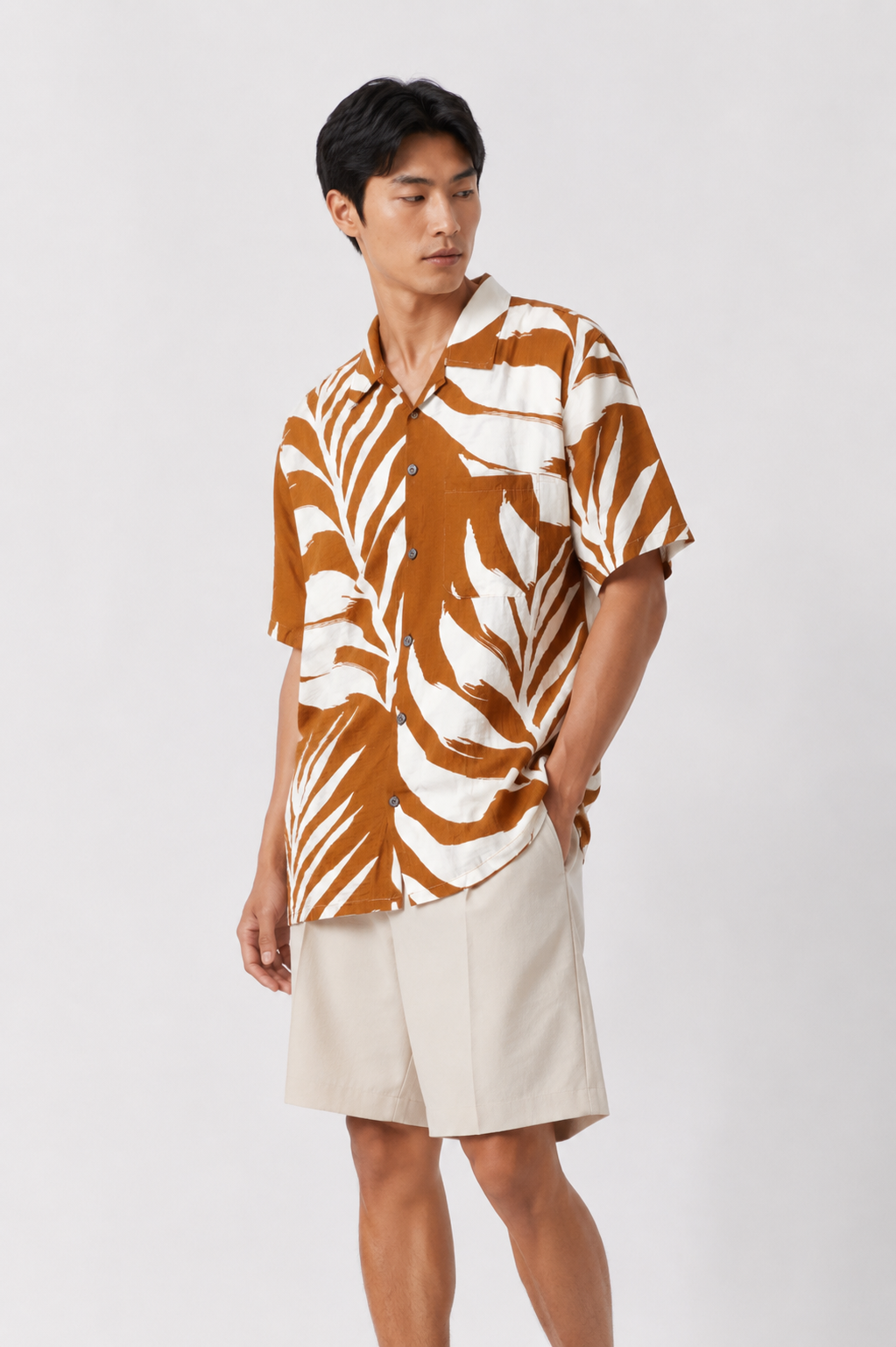 Rust Tropic Vine Camp Shirt