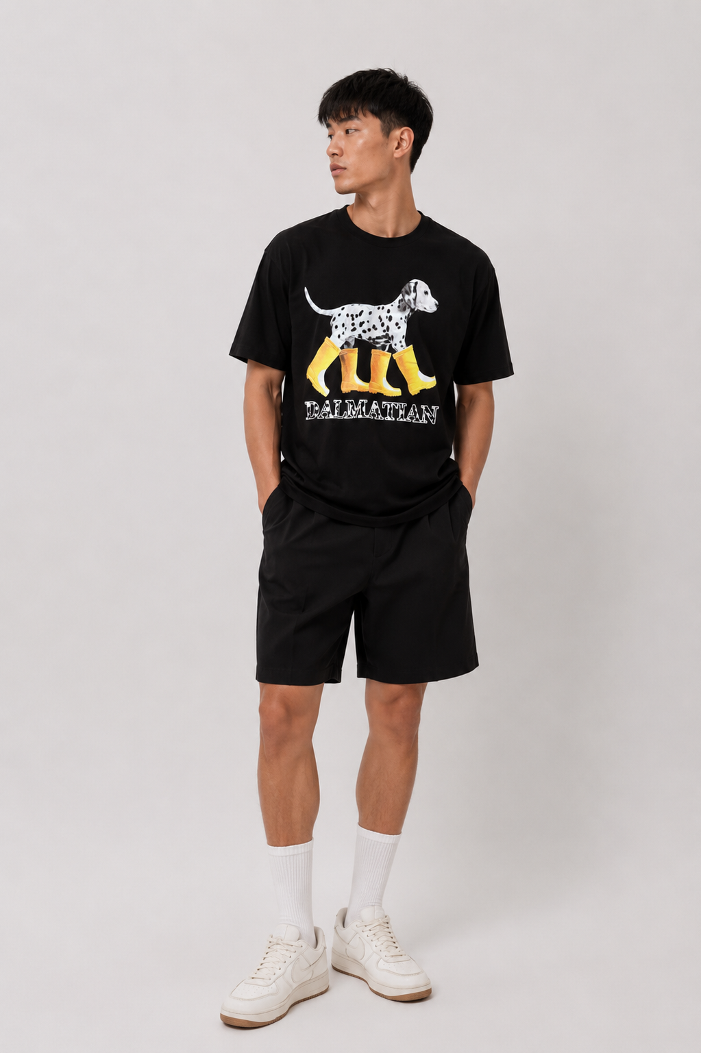 Dalmatian Graphic Tee — Black