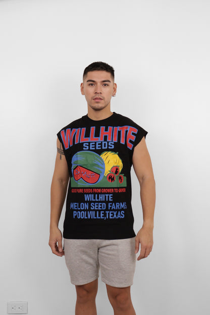 Black Willhite Seeds Graphic Muscle Tee
