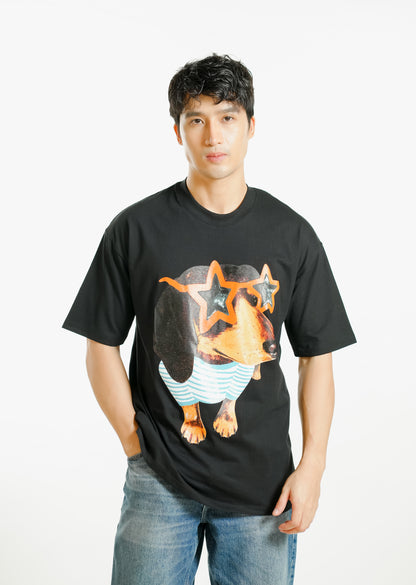 Star Pup Graphic Tee Black