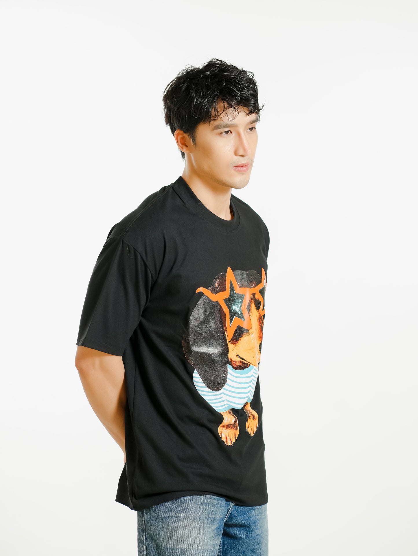 Star Pup Graphic Tee Black