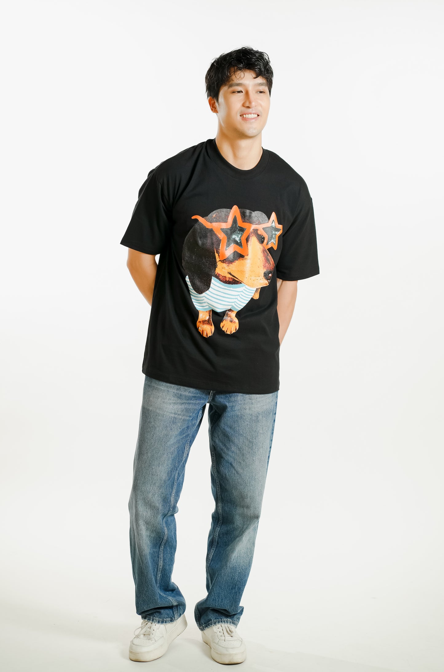 Star Pup Graphic Tee Black