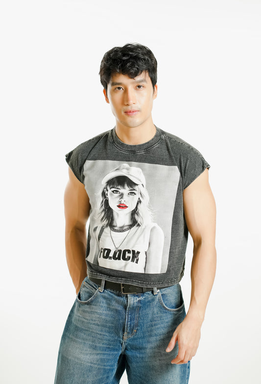 Rebel Girl Cropped Muscle Tee