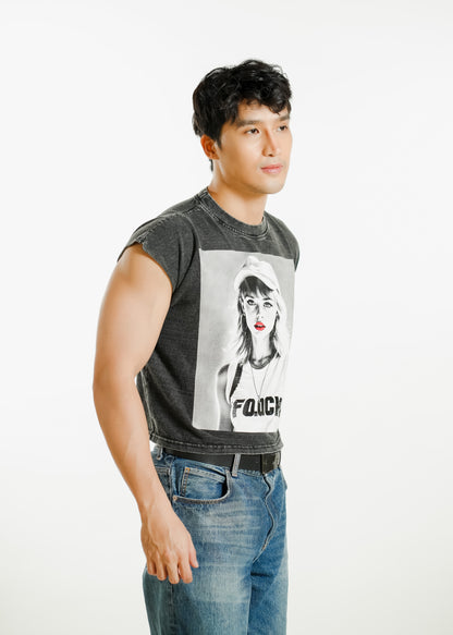 Rebel Girl Cropped Muscle Tee