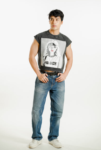 Rebel Girl Cropped Muscle Tee