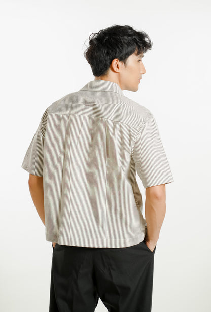 Denim Cropped Polo White