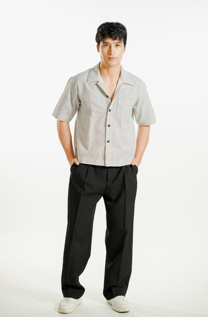 Denim Cropped Polo White