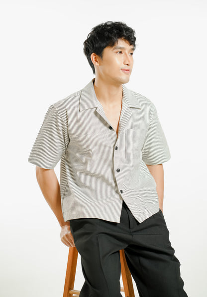 Denim Cropped Polo White