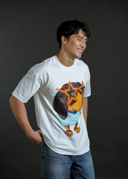 Star Pup Graphic Tee White