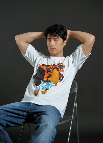 Star Pup Graphic Tee White